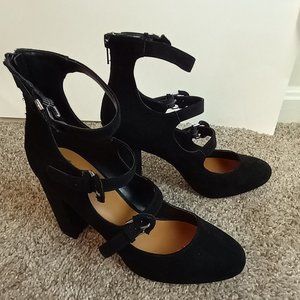 Aldo Black Suede Strappy Pump